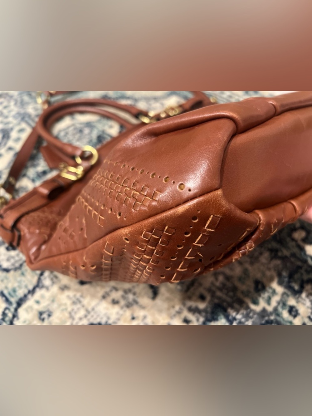 Coach Madison Criss Cross Leather Satchel Shoulder Bag #19836 - Picture 6 of 15